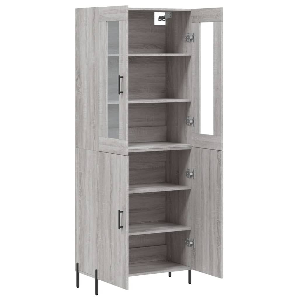 vidaXL Ντουλάπι Γκρι Sonoma 69,5 x 34 x 180 εκ. Επεξεργασμένο Ξύλο