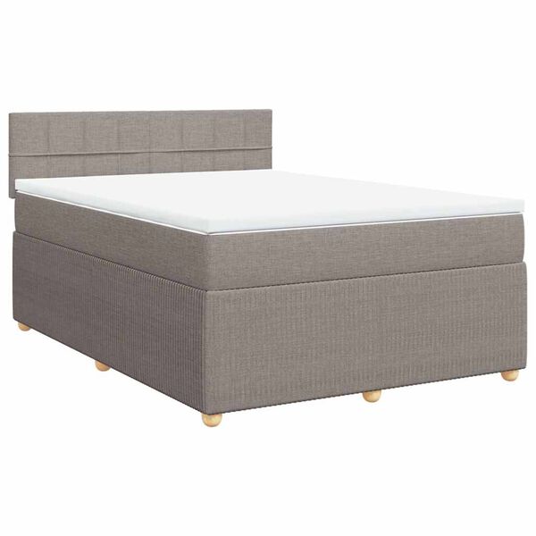 vidaXL &Kappa;&rho;&epsilon;&beta;ά&tau;&iota; Boxspring &mu;&epsilon; &Sigma;&tau;&rho;ώ&mu;&alpha; Taupe 160x200 &epsilon;&kappa;. &Upsilon;&phi;&alpha;&sigma;&mu;ά&tau;&iota;&nu;&omicron;