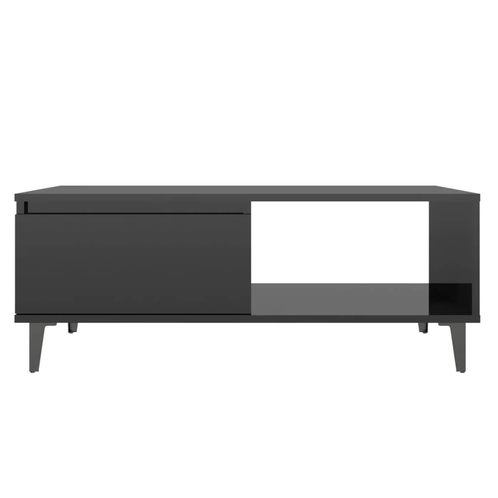 vidaXL Τραπεζάκι Σαλονιού Γυαλιστερό Μαύρο 90x60x35 εκ. Μοριοσανίδα