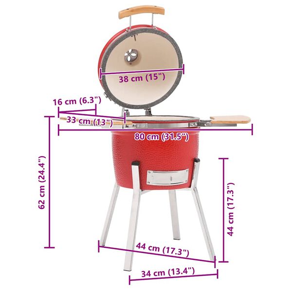 vidaXL Ψησταριά Καπνιστήριο Kamado 81 εκ. Κεραμική