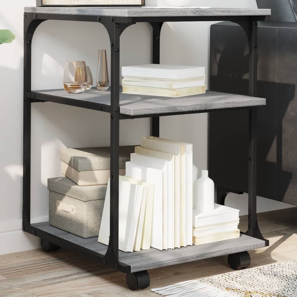 vidaXL Βάση Εκτυπωτή 3 Επιπέδων Γκρι Sonoma 43x48x64 εκ Επεξ. Ξύλο
