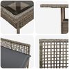 vidaXL Σέτ φαγητού για κήπο 5 pcs Γκρι συνθετικό ρατάν
