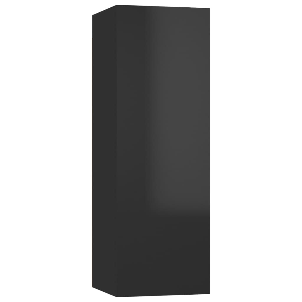 vidaXL Έπιπλο Τηλεόρασης Γυαλιστερό Μαύρο 30,5x30x90εκ. από Επεξ. Ξύλο