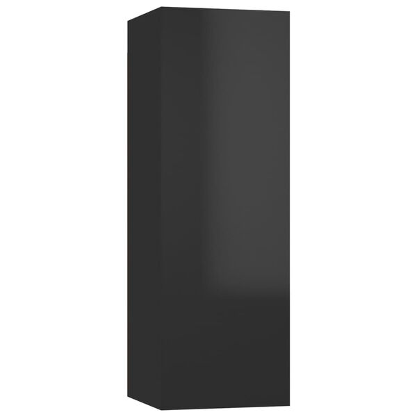 vidaXL Έπιπλο Τηλεόρασης Γυαλιστερό Μαύρο 30,5x30x90εκ. από Επεξ. Ξύλο