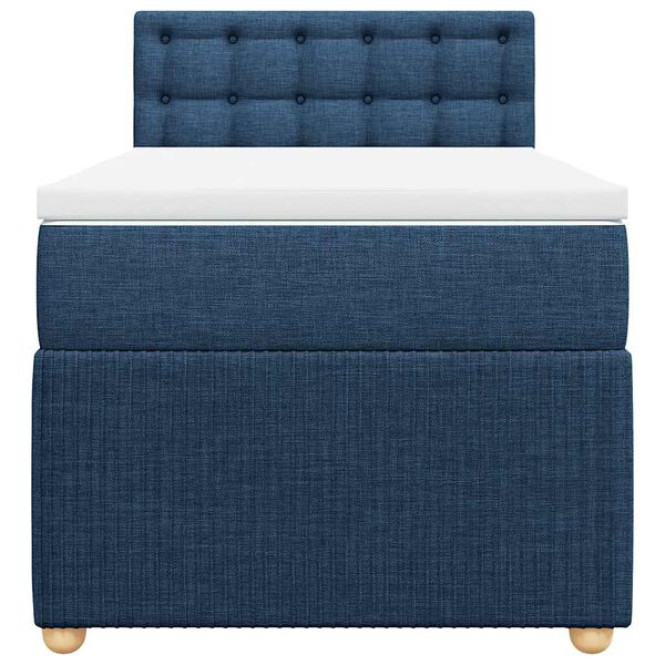 vidaXL Κρεβάτι Boxspring με Στρώμα Μπλε 80x200 εκ. Υφασμάτινο