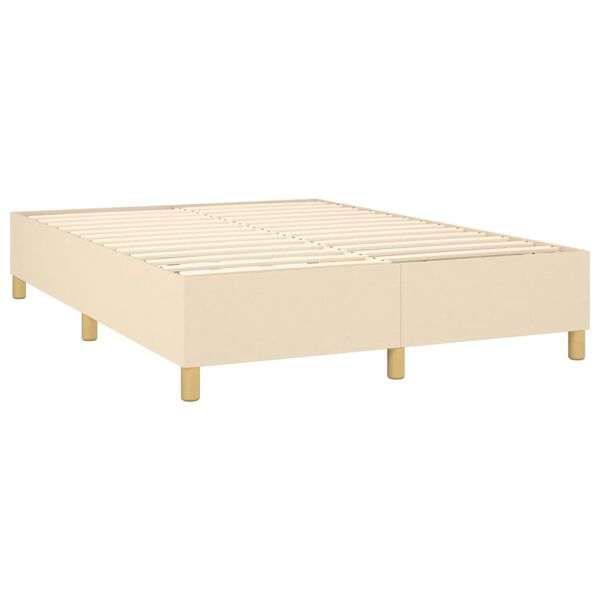 vidaXL &Kappa;&rho;&epsilon;&beta;ά&tau;&iota; Boxspring &mu;&epsilon; &Sigma;&tau;&rho;ώ&mu;&alpha; &Kappa;&rho;&epsilon;&mu; 140x200 &epsilon;&kappa;. &Upsilon;&phi;&alpha;&sigma;&mu;ά&tau;&iota;&nu;&omicron;