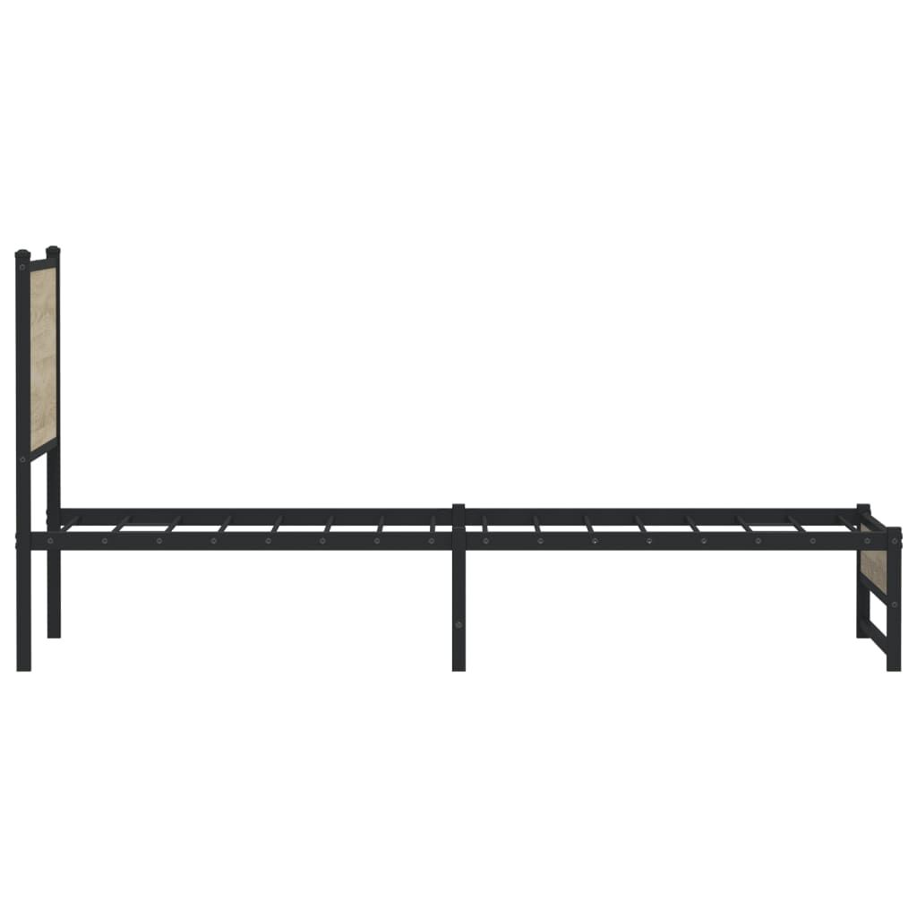 vidaXL Σκελετός Κρεβ. Χωρίς Στρώμα Sonoma Δρυς 80x200 εκ. Μεταλλικό