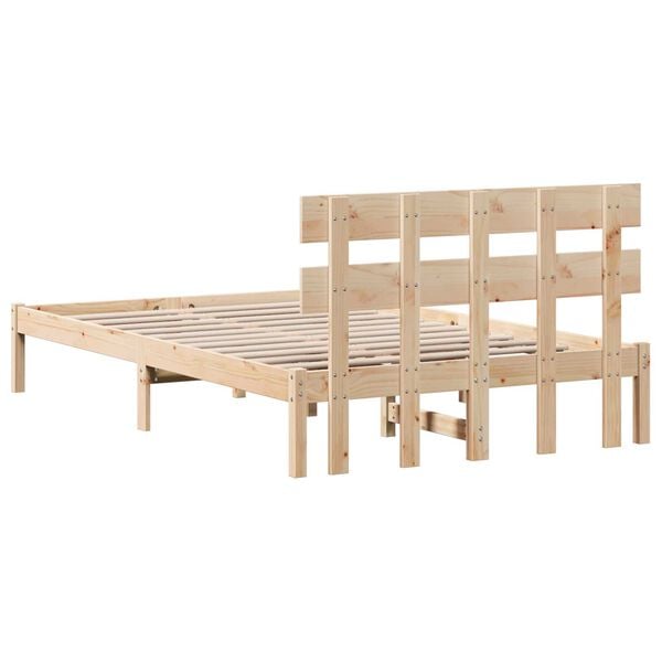 vidaXL Σκελετός Κρεβατιού Καφέ 120 x 190 cm Μασίφ ξύλο πεύκου