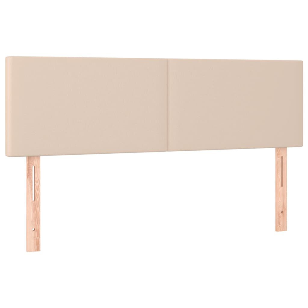 vidaXL Κρεβάτι Boxspring με Στρώμα Καπουτσίνο 140x190εκ.από Συνθ.Δέρμα