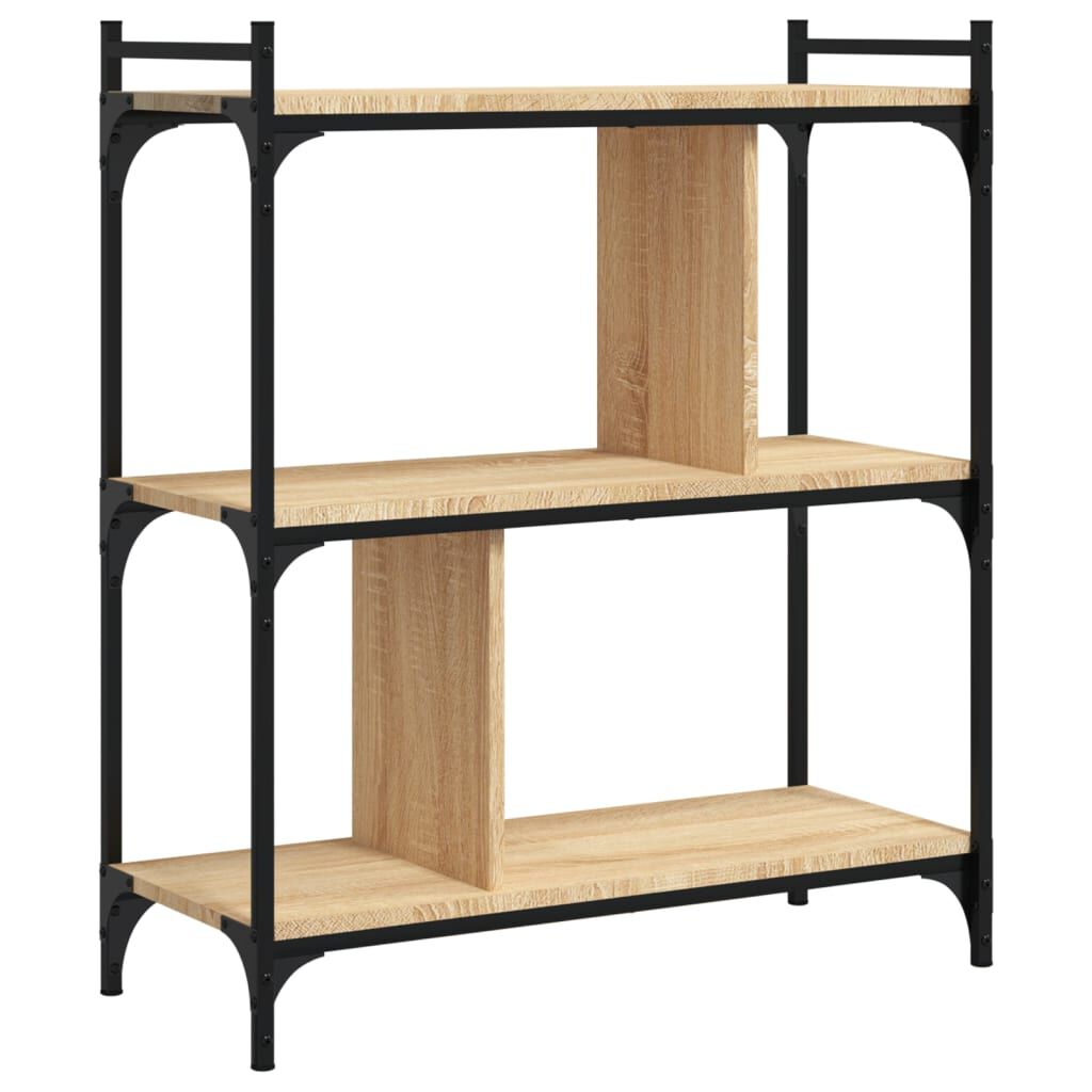 vidaXL Βιβλιοθήκη 3 Επιπέδων Sonoma Δρυς 76 x 32 x 88 εκ. Επεξ. Ξύλο