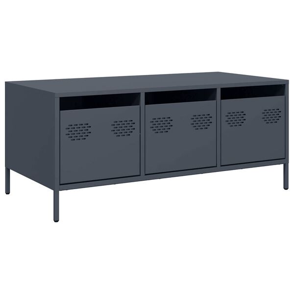 vidaXL Τραπεζάκι Σαλονιού Ανθρακί 101,5x50x43,5εκ Χάλυβα Ψυχρής Έλασης