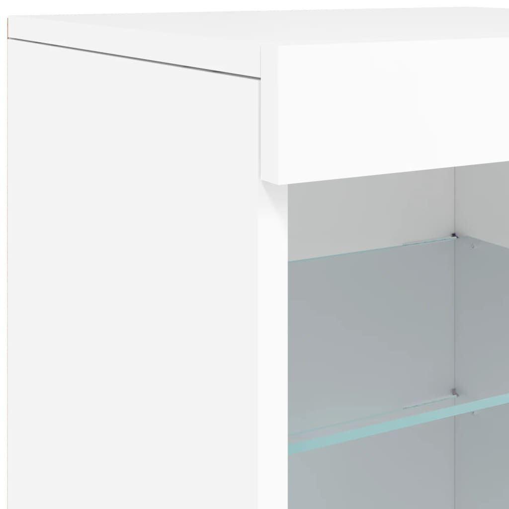vidaXL Μπουφές με Φώτα LED Λευκός 123 x 37 x 67 εκ.