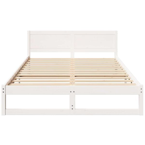 vidaXL Σκελετός Κρεβατιού Λευκό 140 x 200 cm Μασίφ ξύλο πεύκου
