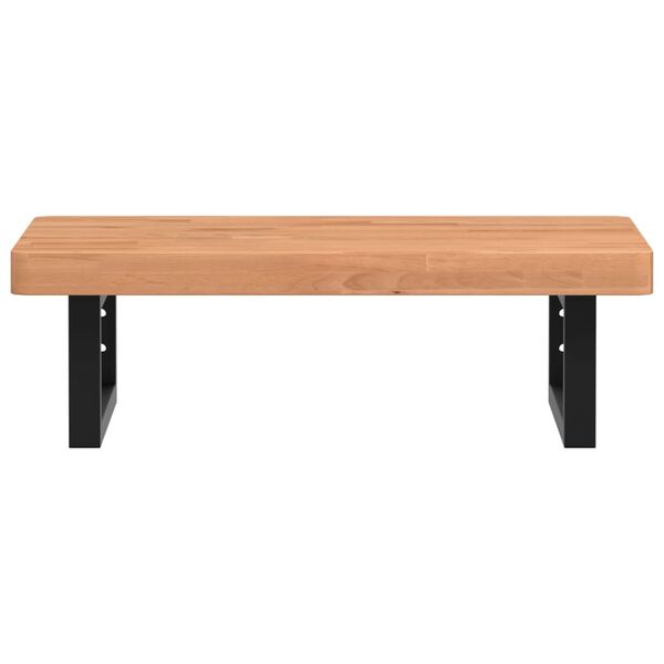 vidaXL Ράφι Νιπτήρα Τοίχου από Ατσάλι / Μασίφ Ξύλο Οξιάς