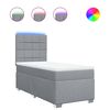 vidaXL Κρεβάτι Boxspring με Στρώμα Ανοιχτό Γκρι 100x200 εκ. Υφασμάτινο