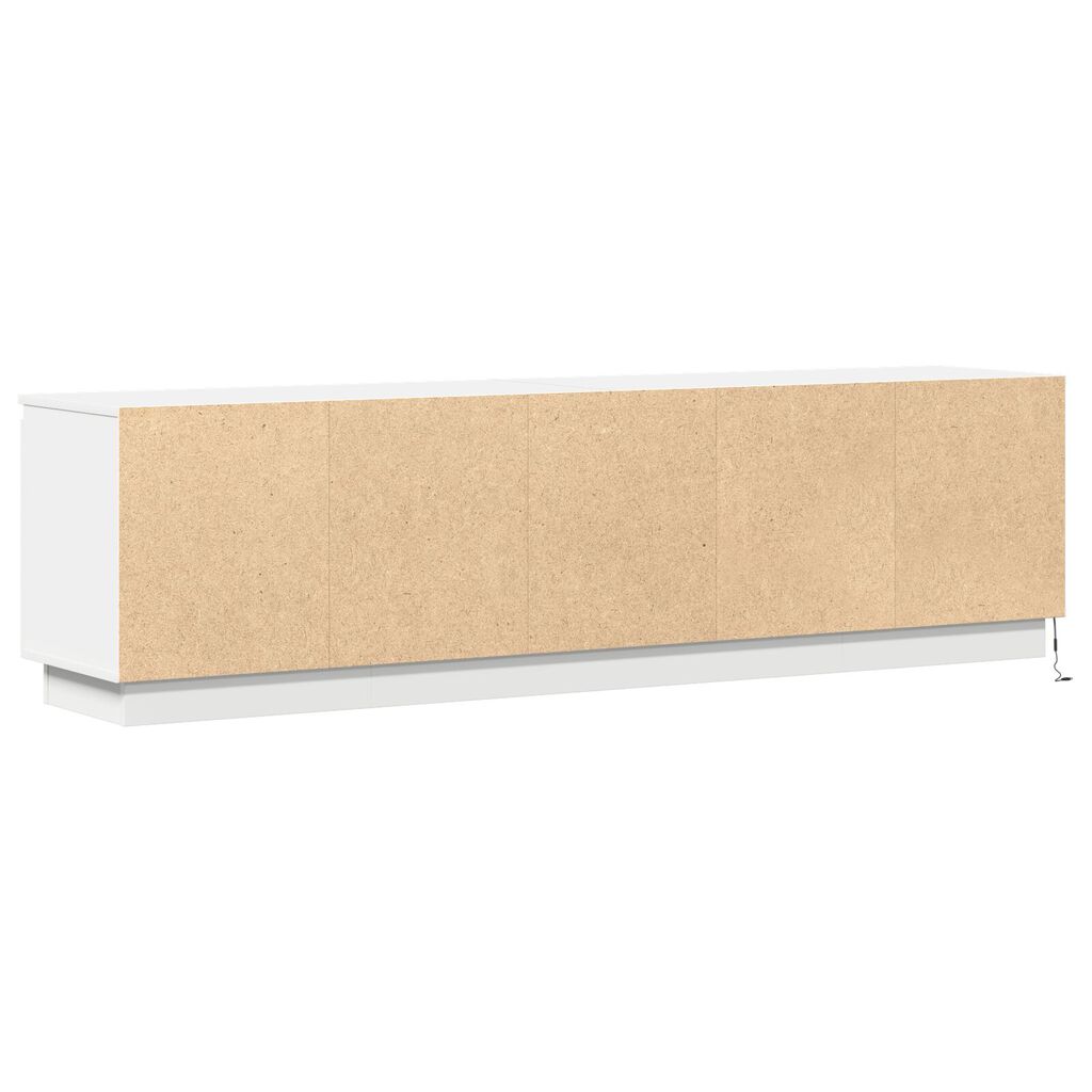 vidaXL Κονσόλα τηλεόρασης με LED Λευκή 180x38x49 εκ. Επεξεργασμένο ξύλο