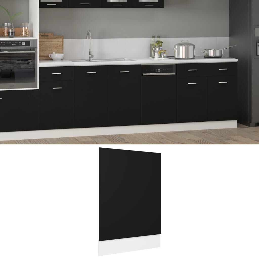 vidaXL Πρόσοψη Πλυντηρίου Πιάτων Lyon Μαύρη 45 x 3 x 67εκ. από