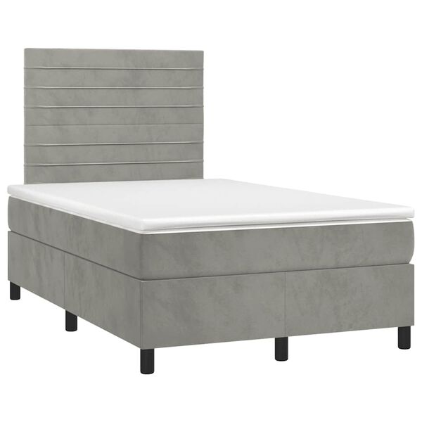 vidaXL &Kappa;&rho;&epsilon;&beta;ά&tau;&iota; Boxspring &mu;&epsilon; &Sigma;&tau;&rho;ώ&mu;&alpha; & LED &Alpha;&nu;.&Gamma;&kappa;&rho;&iota; 120x190&epsilon;&kappa;. &Beta;&epsilon;&lambda;&omicron;ύ&delta;&iota;&nu;&omicron;