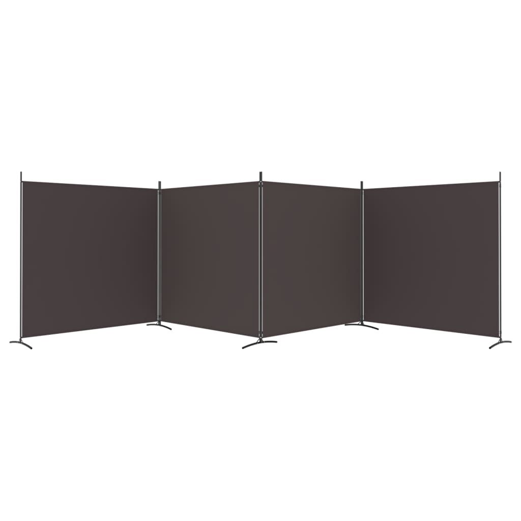vidaXL Διαχωριστικό Δωματίου με 4 Πάνελ Καφέ 698x180 εκ. από Ύφασμα