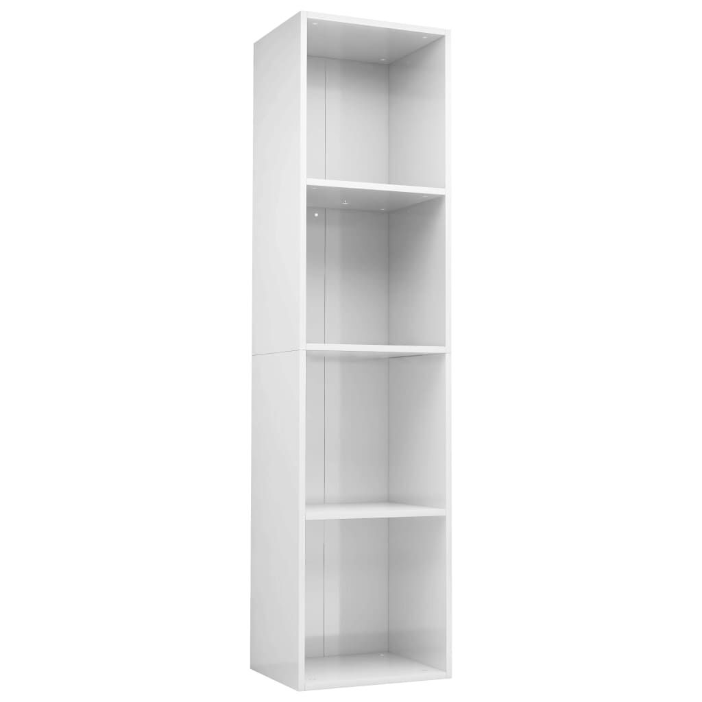 vidaXL Βιβλιοθήκη/Έπιπλο TV Γυαλιστερό Λευκό 36x30x143 εκ. Επεξ. Ξύλο