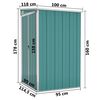 vidaXL Αποθήκη Κήπου Επιτοίχια Πράσινη 118x100x178 εκ από Γαλβ. Ατσάλι