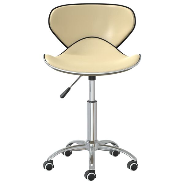 vidaXL Καρέκλες Τραπεζαρίας Περιστρεφόμενες 2 τεμ. Κρεμ Δερματίνη