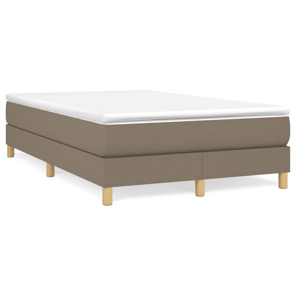 vidaXL Κρεβάτι Boxspring με Στρώμα Taupe 120x190 εκ. Υφασμάτινο