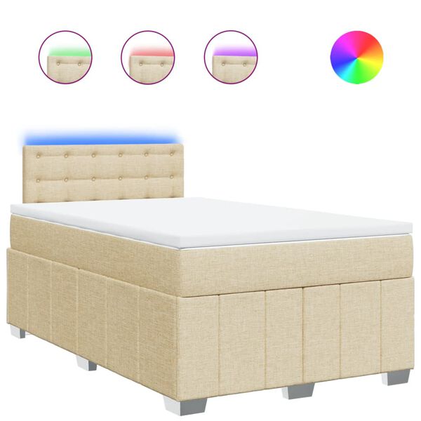 vidaXL &Kappa;&rho;&epsilon;&beta;ά&tau;&iota; Boxspring &mu;&epsilon; &Sigma;&tau;&rho;ώ&mu;&alpha; &Kappa;&rho;&epsilon;&mu; 120x200 &epsilon;&kappa;. &Upsilon;&phi;&alpha;&sigma;&mu;ά&tau;&iota;&nu;&omicron;