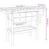 vidaXL Πάγκος Εργασίας με Συρτάρια/Μέγγενες 124x52x83 εκ. Μασίφ Ακακία