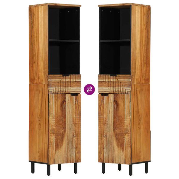 vidaXL Ντουλάπα Μπάνιου 38x33x160 εκ. Μασίφ Ξύλο Ακακίας