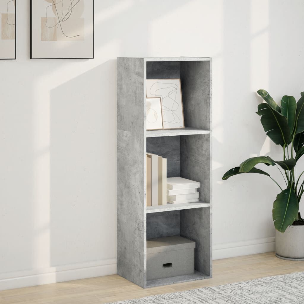 vidaXL Βιβλιοθήκη Γκρι Σκυροδέματος 40x30x114 εκ. Επεξεργ. Ξύλο