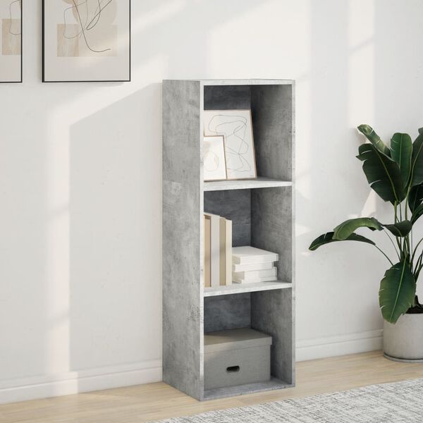 vidaXL Βιβλιοθήκη Γκρι Σκυροδέματος 40x30x114 εκ. Επεξεργ. Ξύλο
