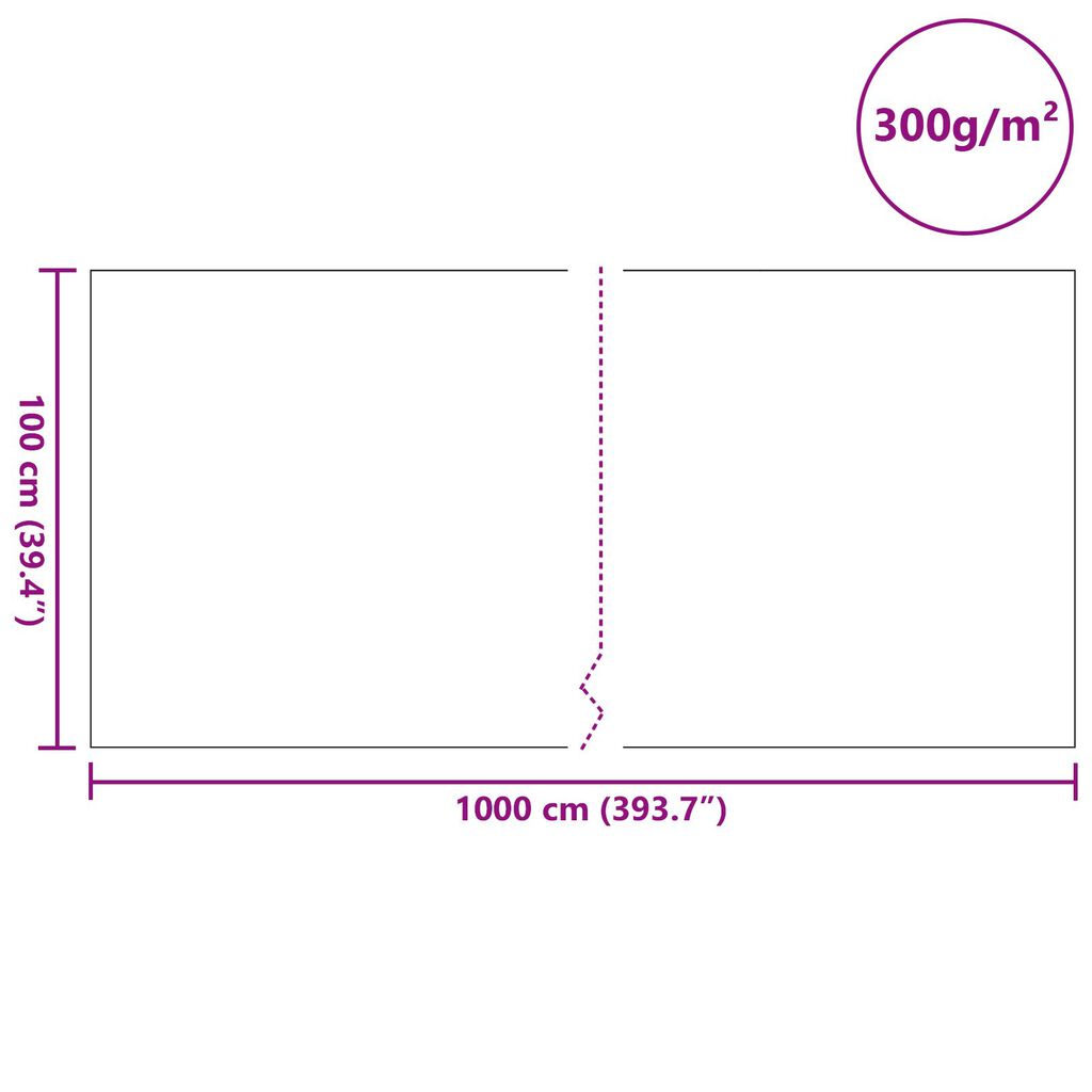 vidaXL Fleece Λακούβα 300 γ/㎡ 1x10 μ