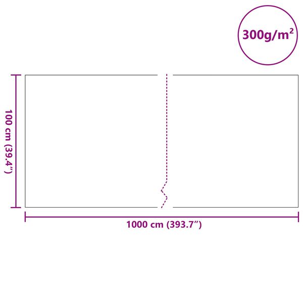 vidaXL Φλις Πισίνας Γκρι 1 x 10 m Πολυεστέρας και Βαμβάκι