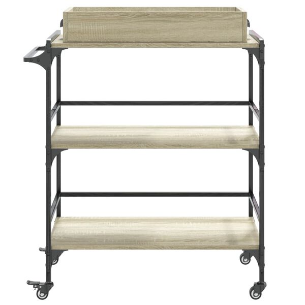 vidaXL Τρόλεϊ Κουζίνας Sonoma Δρυς 81,5x41x92,5 εκ. Επεξεργασμένο Ξύλο