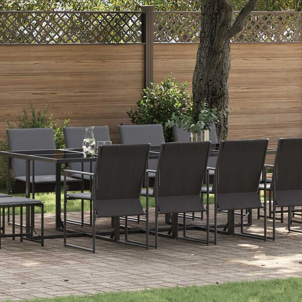 vidaXL Σέτ φαγητού για κήπο 13 pcs Μαύρο Ατσάλι