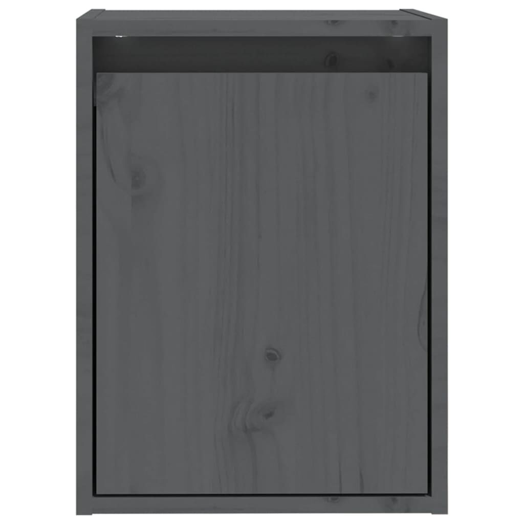 vidaXL Ντουλάπι Τοίχου Γκρι 30 x 30 x 40 εκ. από Μασίφ Ξύλο Πεύκου