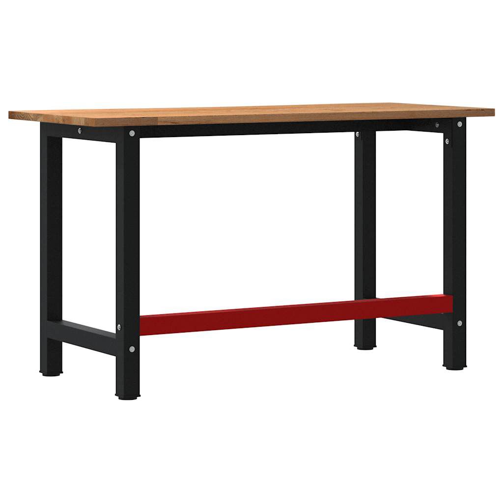 vidaXL Πάγκος Εργασίας Ανοιχτό Καφέ 140x60x81,5 cm Μασίφ Ξύλο Δρυς