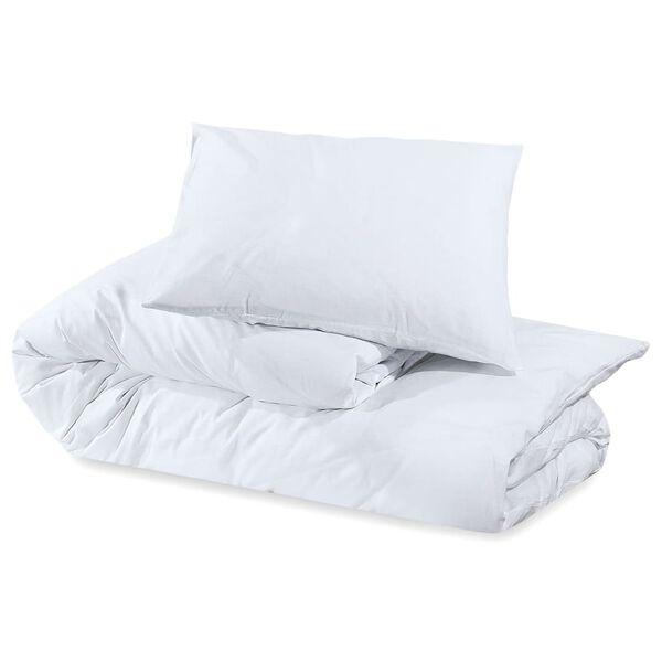 vidaXL Σετ Παπλωματοθήκης Λευκό 260 x 220 εκ. Βαμβακερό
