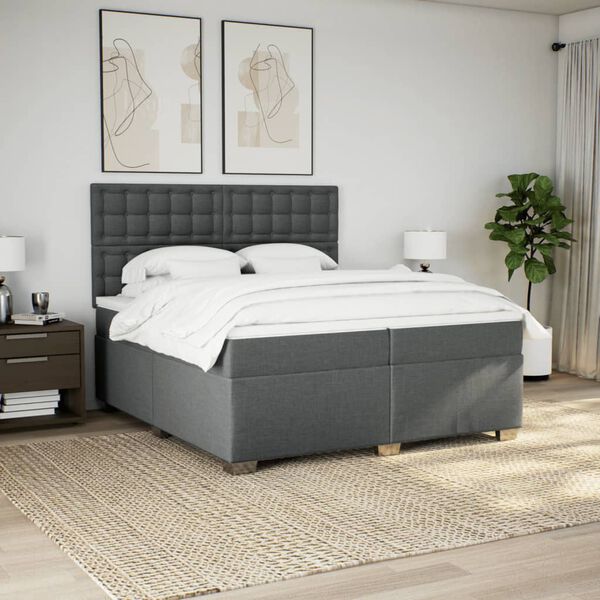 vidaXL &Kappa;&rho;&epsilon;&beta;ά&tau;&iota; Boxspring &mu;&epsilon; &Sigma;&tau;&rho;ώ&mu;&alpha; &Sigma;&kappa;&omicron;ύ&rho;&omicron; &Gamma;&kappa;&rho;&iota; 200x200 &epsilon;&kappa;. &Upsilon;&phi;&alpha;&sigma;&mu;ά&tau;&iota;&nu;&omicron;