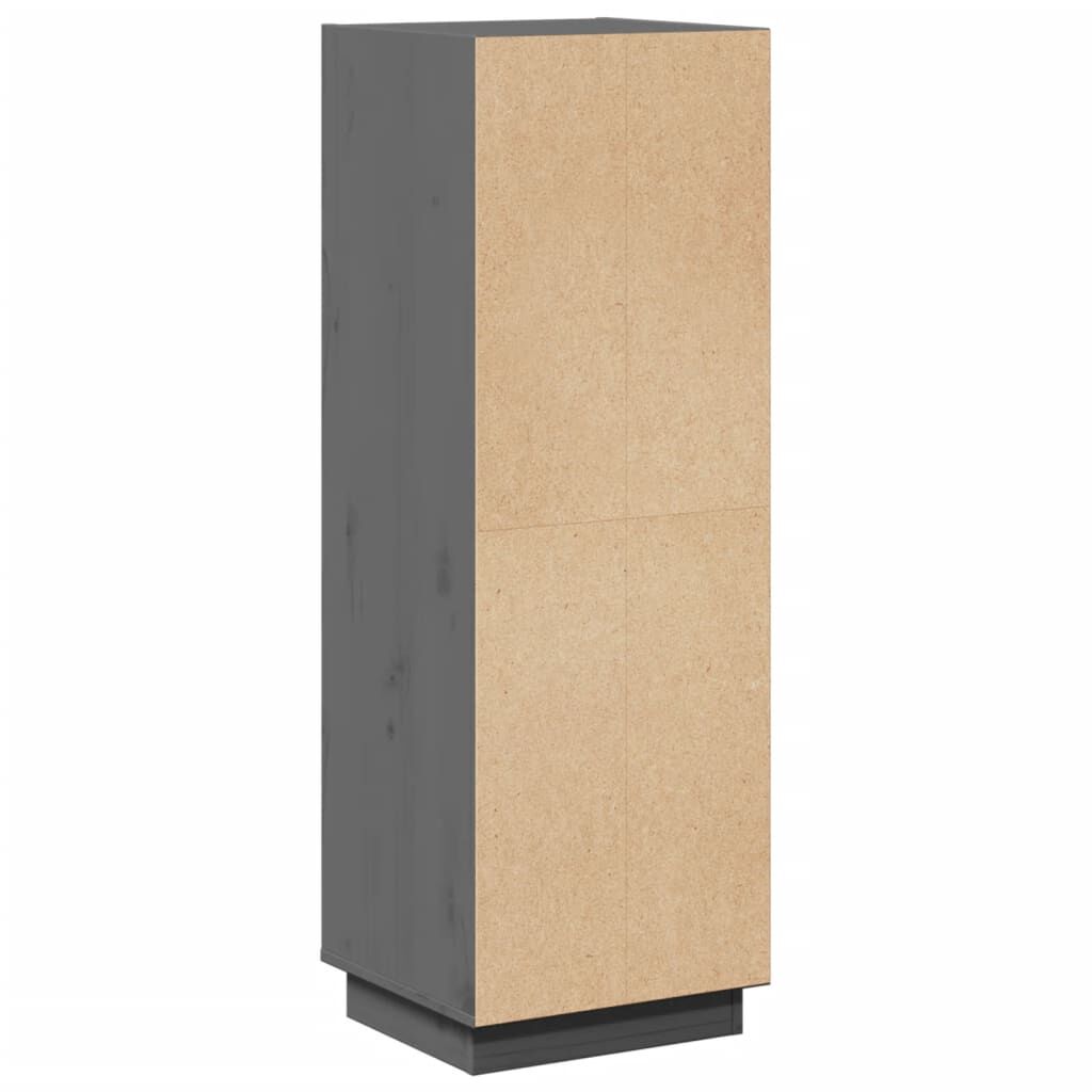 vidaXL Ντουλάπι Ψηλό Γκρι 37 x 34 x 110 εκ. από Μασίφ Ξύλο Πεύκου