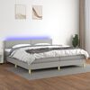 vidaXL &Kappa;&rho;&epsilon;&beta;ά&tau;&iota; Boxspring &mu;&epsilon; &Sigma;&tau;&rho;ώ&mu;&alpha; & LED &Alpha;&nu;.&Gamma;&kappa;&rho;&iota; 200x200&epsilon;&kappa;. &Upsilon;&phi;&alpha;&sigma;&mu;ά&tau;&iota;&nu;&omicron;