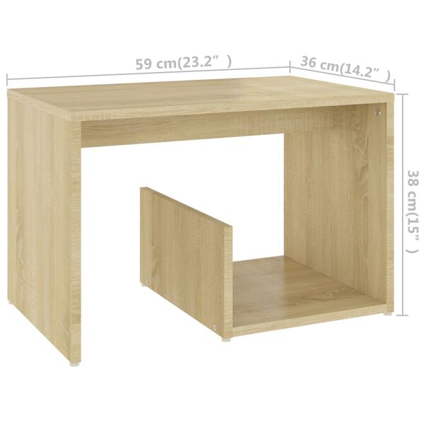 vidaXL Τραπεζάκι Βοηθητικό Sonoma Δρυς 59 x 36 x 38 εκ. από Επεξ. Ξύλο