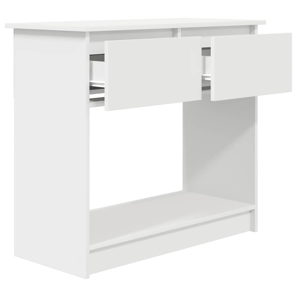 vidaXL Τραπέζι κονσόλας με συρτάρια Λευκό 85,5x38,5x74,5 cm