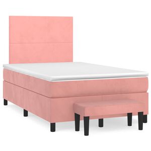 vidaXL &Kappa;&rho;&epsilon;&beta;ά&tau;&iota; Boxspring &mu;&epsilon; &Sigma;&tau;&rho;ώ&mu;&alpha; &Rho;&omicron;&zeta; 120x200 &epsilon;&kappa;. &Beta;&epsilon;&lambda;&omicron;ύ&delta;&iota;&nu;&omicron;