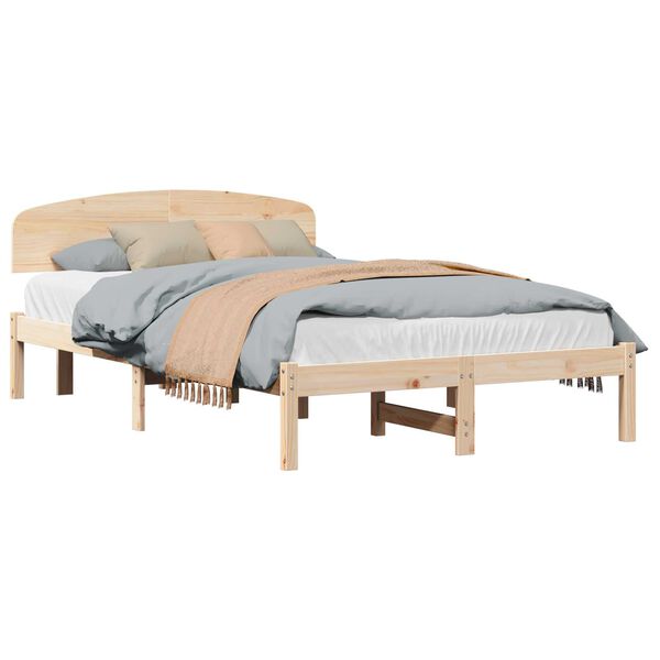 vidaXL Σκελετός Κρεβατιού Καφέ 120 x 190 cm Μασίφ ξύλο πεύκου