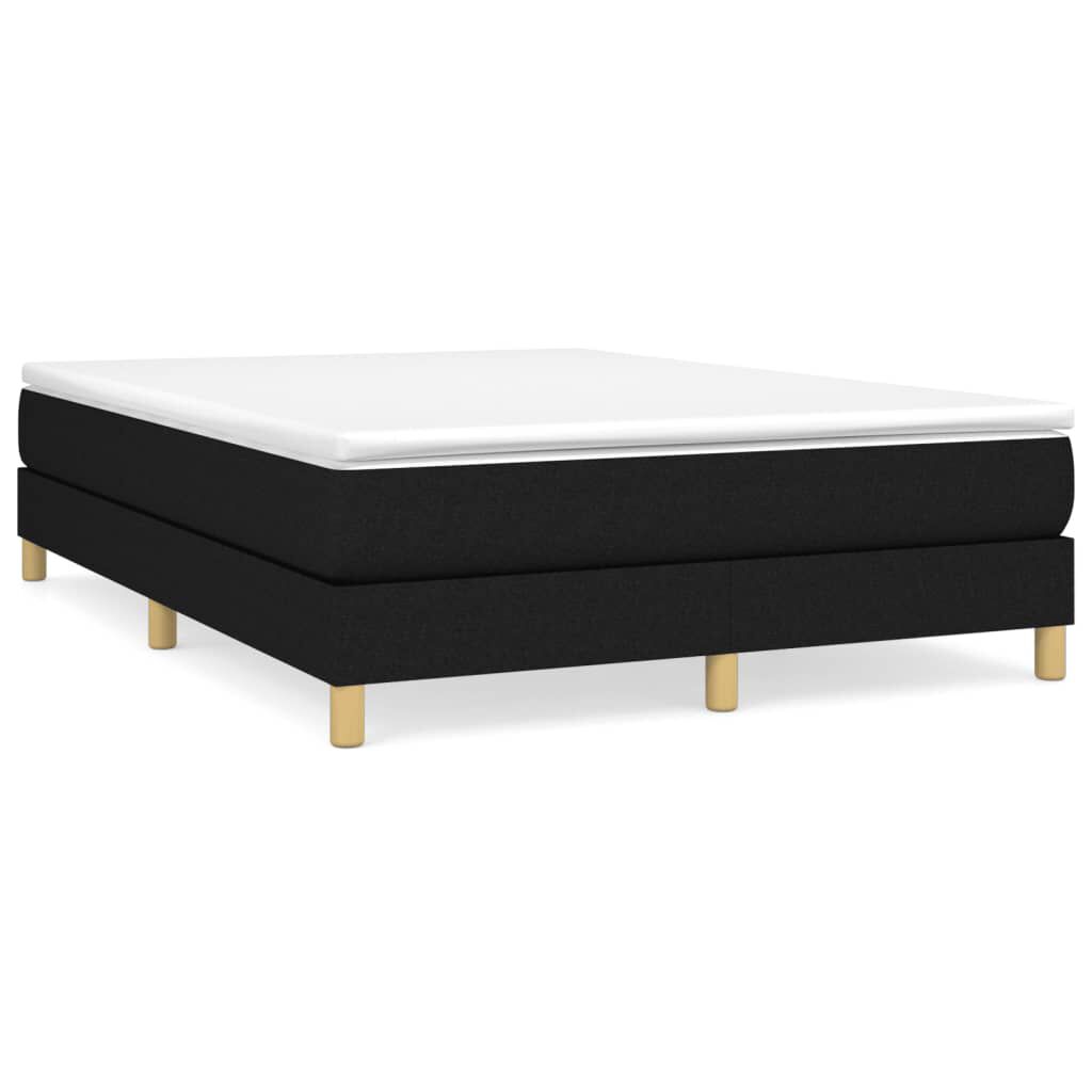 vidaXL Κρεβάτι Boxspring με Στρώμα Μαύρο 140x200 εκ. Υφασμάτινο