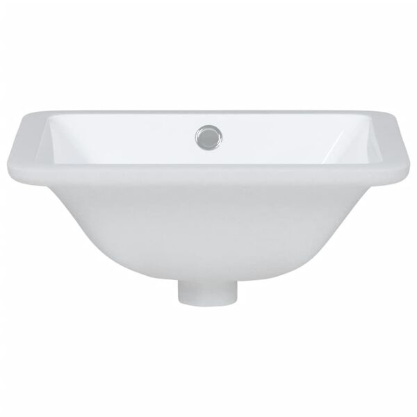 vidaXL Νιπτήρας Μπάνιου Ορθογώνιος Λευκός 36,5x32x15,5 εκ. Κεραμικός