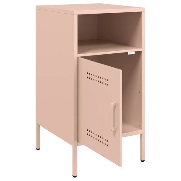 vidaXL Κομοδίνο Ροζ 36x39x68 εκ. από Χάλυβα