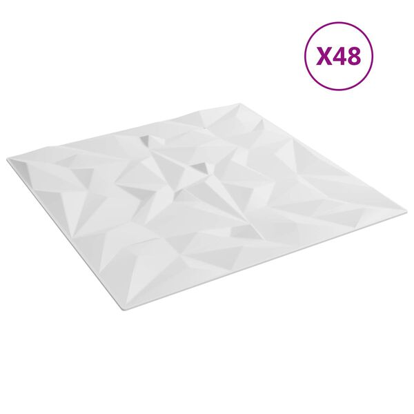 vidaXL &Pi;ά&nu;&epsilon;&lambda; &tau;&omicron;ί&chi;&omicron;&upsilon; 48 pcs &Lambda;&epsilon;&upsilon;&kappa;ό&sigmaf; 50 x 50 cm &Phi;&epsilon;&lambda;&iota;&zeta;ό&lambda; XPS